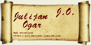 Julijan Ogar vizit kartica